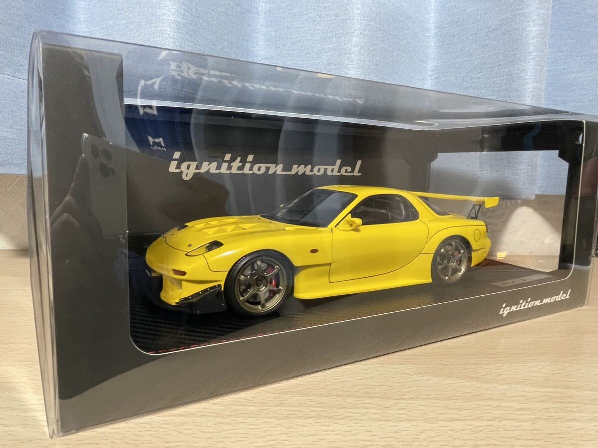 イグニッションモデル IG2229 1/18 Mazda RX-7 (FD3S) Yellow オンライン限定 エンジンモデル付き ignition model 2229 13Bの画像1