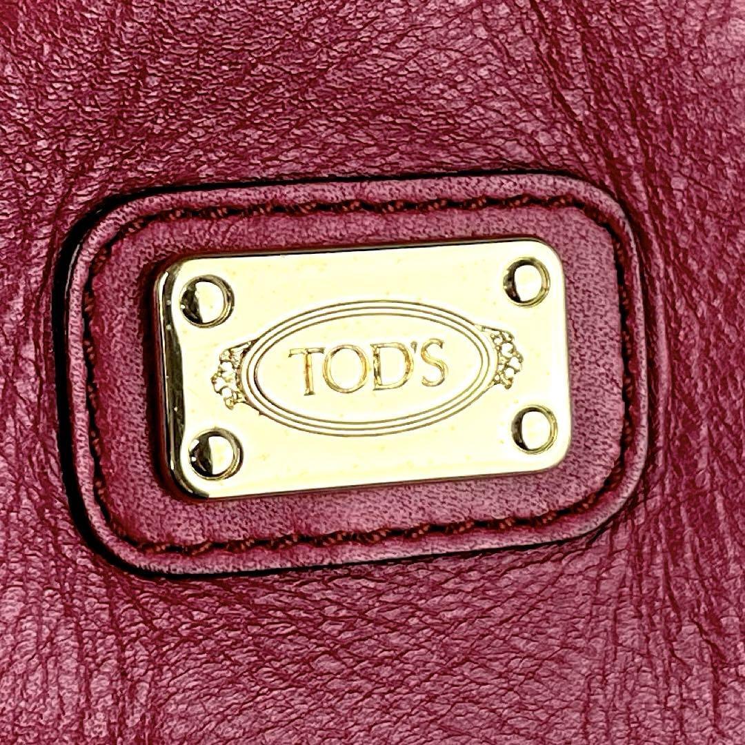 【美品】TOD'S トッズ トートバッグ シグネチャー チェーン ゴールド金具 ショルダーバッグ 肩掛け シグニチャー レザー ピンク 男女兼用