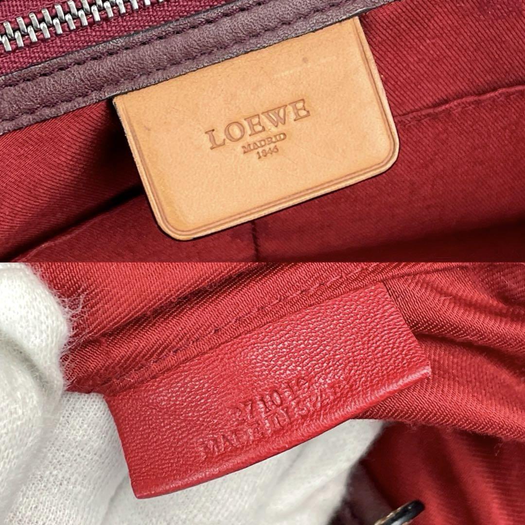 希少●LOEWE ロエベ ハンドバッグ 肩掛け ロゴ トートバッグ レザー ゴールド メタリック ミニバッグ 男女兼用 フォーマル マドリード