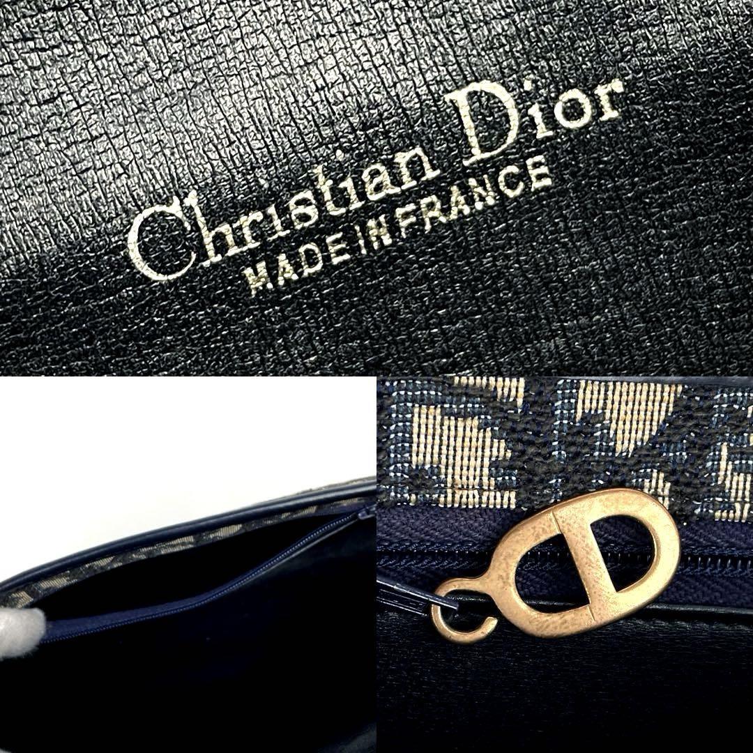 【希少】Christian Dior ディオール ショルダーバッグ 2way トロッター 斜め掛け ゴールド金具 レザー キャンバス 黒 ブラック ベージュ_画像9