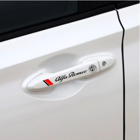 【新品・即決】 シルバー文字 アウディ Audi ドアノブ サイドミラー ステッカー ４枚セット 13cm シール _画像2