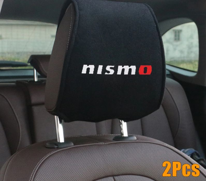 【新品・即決】ニッサン ニスモ 日産 nismo ヘッドレスト カバー ロゴ シートカバー ヘッドレストカバー 刺繍 ２個セット_画像1