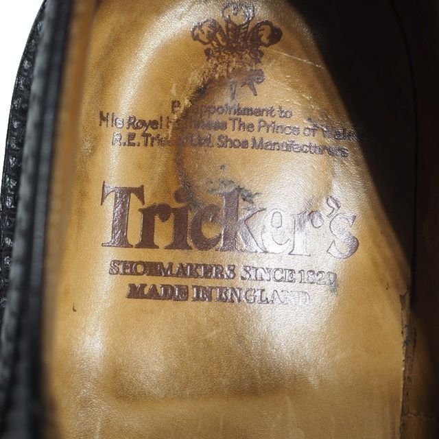 M8041R39　■Tricker's トリッカーズ■　英国製 M5633 COUNTRY BOURTON バートン ウイングチップシューズ ブラック 黒 8/27cm_画像6