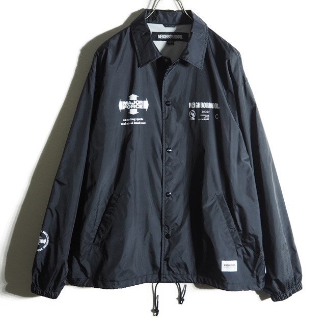 M8031f24 ■ネイバーフッド × MAJOR FORCE■ 新品 23AW WINDBREAKER JACKET ウィンドブレイカー ジャケット ブラック XL / 黒 春秋_画像3