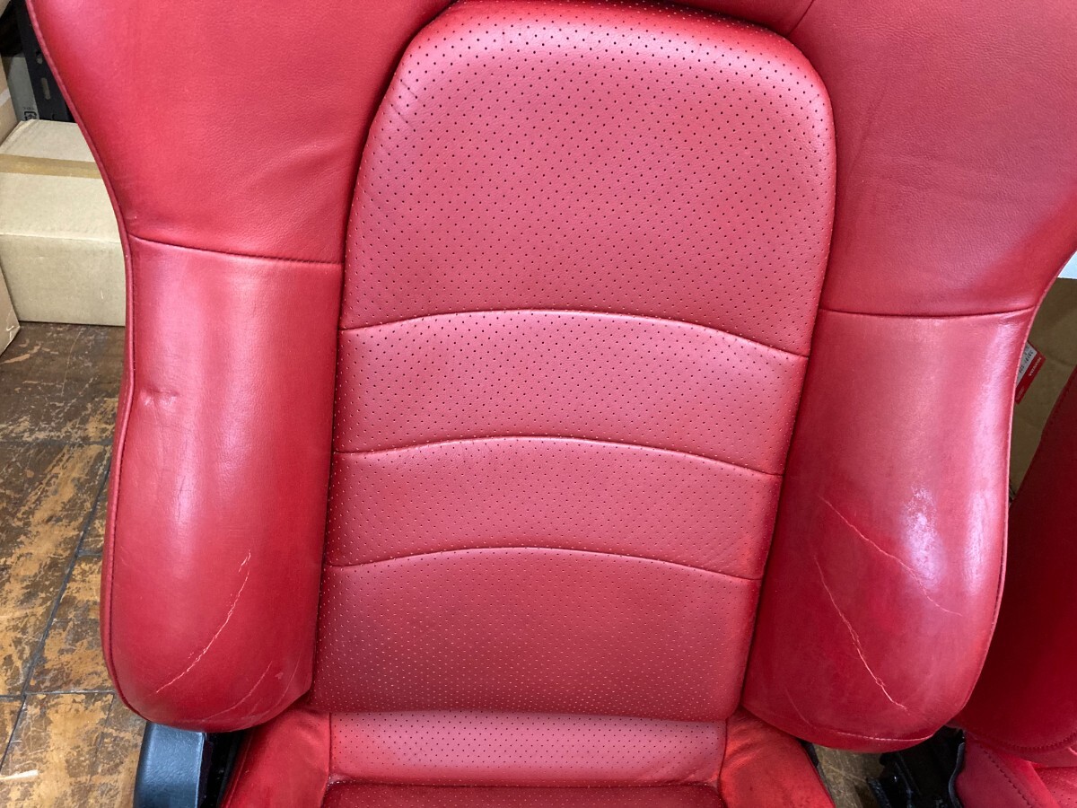 ホンダ　S2000 AP1 左右シート　運転席　助手席　本革　赤革純正品　レール付き_画像3