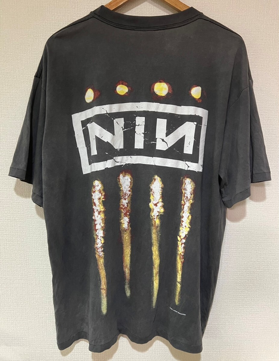 90s アメリカ USA製 ビンテージ バンド Tシャツ Band T nine inch nails 両面 プリント Vintage Tee ナインインチネイルズ made in usaの画像2