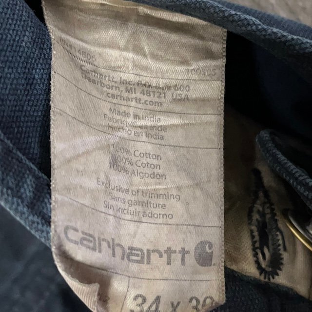 １スタ　カーハート w34 RO1-M アメリカ古着 ダック地 ダブルニー　オーバーオール ネイビー Carhartt 作業着　ワーク K20 メンズ_画像10