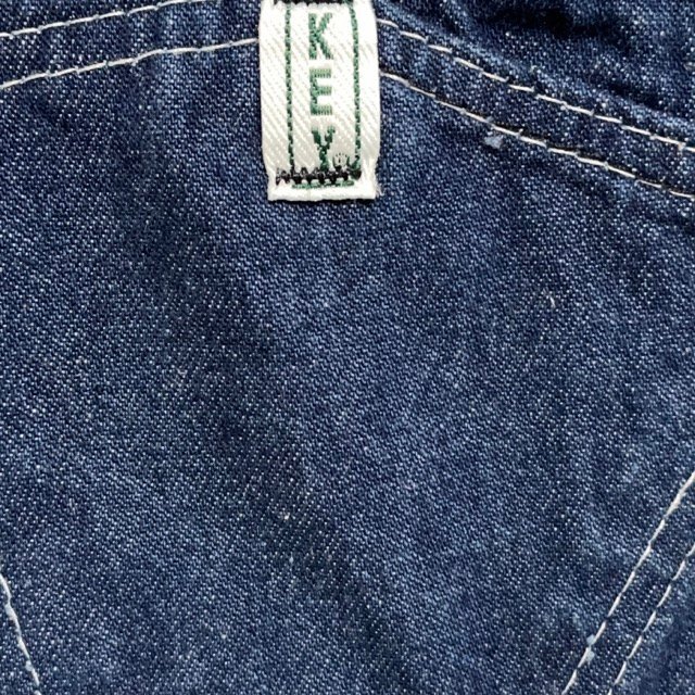 1 start KEY w36 America old clothes Mexico made jeans Denim overall ki. dark blue working clothes Work M26 men's 