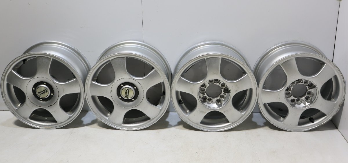 140×4☆EMR PRODUCT アルミホイール 14×6JJ 4本セット／キャップ BK RACING☆3J-187_画像1