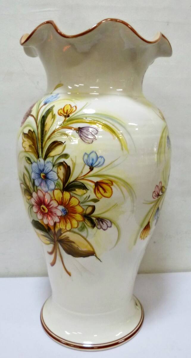 レトロ　海外製　陶器　花瓶　壺　フラワーベース　傘立て　花柄　アンティーク　花器　飾り壺　当時もの　本物_画像4