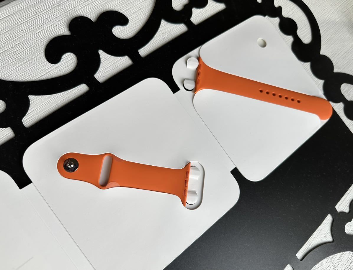 ☆新品・未使用 純正品 Apple Watch HERMES 42mm 44mm 45mmスポーツバンド オレンジ エルメス アップルウォッチ ★_画像5