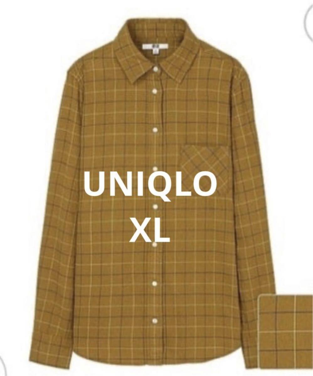 【使用少なめ】ユニクロ womanフランネル チェックシャツ ネルシャツ XL_画像1