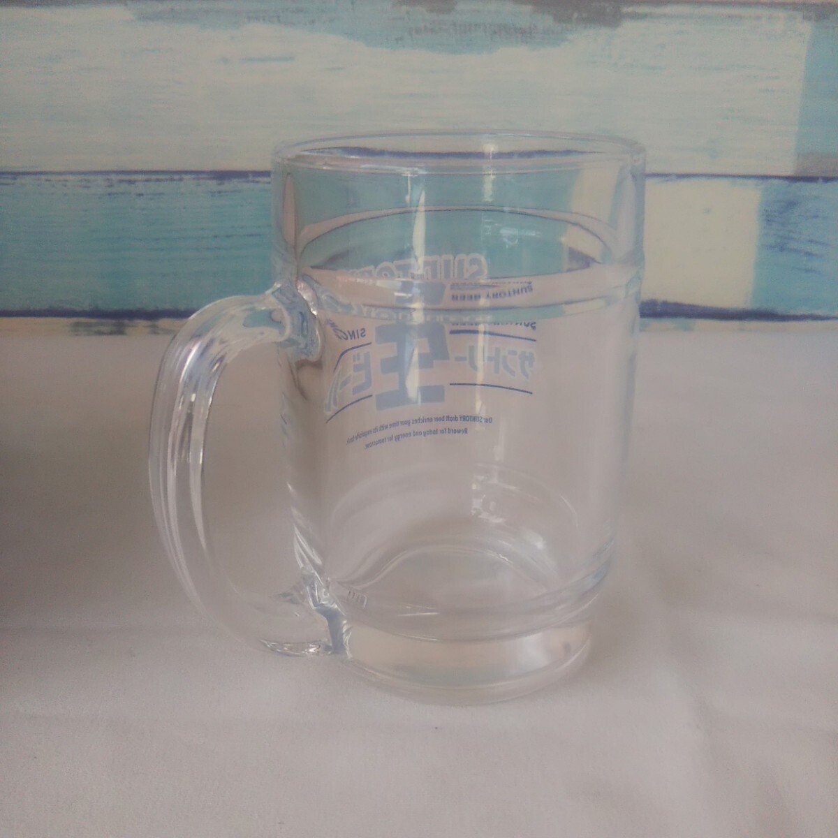  renewal | Suntory raw beer 380ml mug jug 6ko in box Orient Sasaki glass beer jug SUNTORY not for sale 