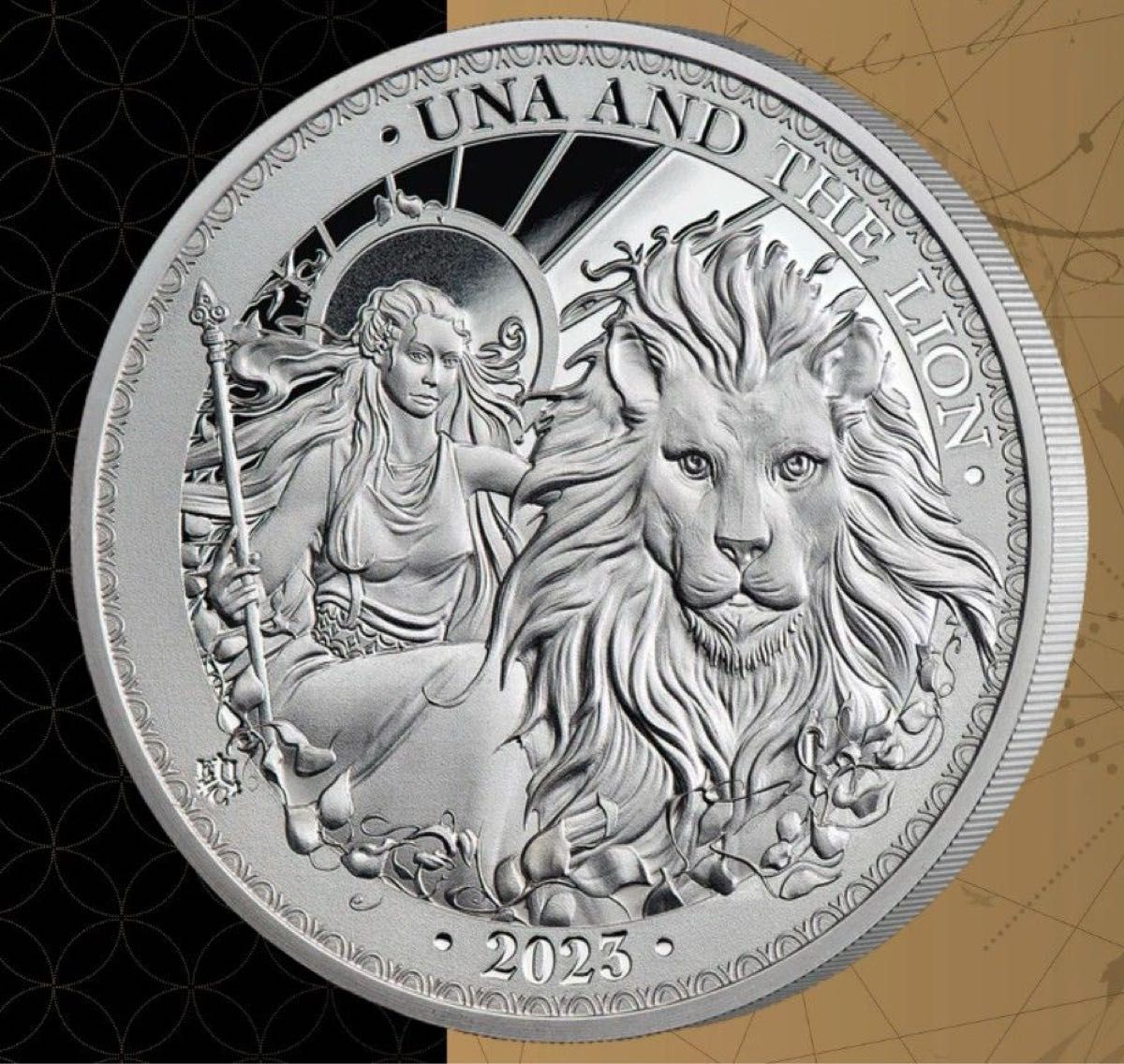 2023年　セントへレナ　ウナとライオン　純銀　1オンス　プルーフ　銀貨