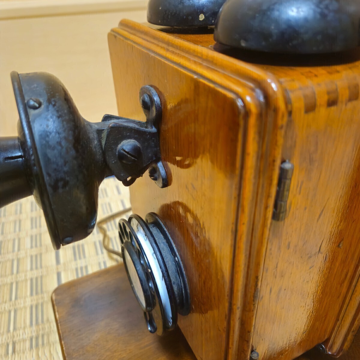 2号自動式壁掛電話機 当時物 アンティーク レトロ 昭和 日本電気 モジュラー仕様 となりのトトロ ヴィンテージ 電話機 黒電話 ダイヤルの画像5