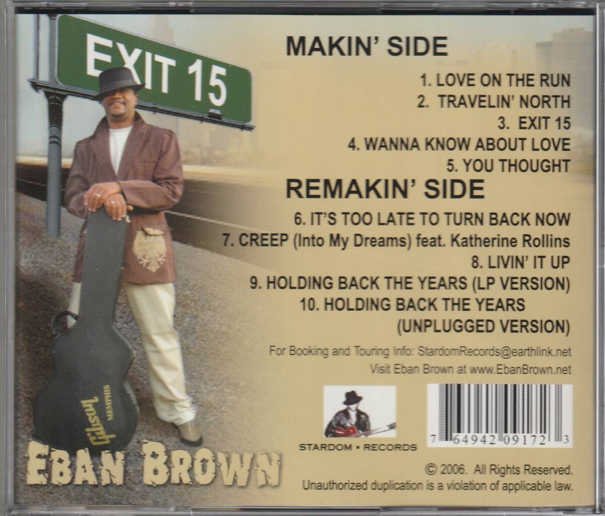 中古CD■R&B/SOUL■EBAN BROWN／Exit 15／2006年／STYLISTICS■Ray, Goodman & Brown, Cornelius Brothers, スタイリスティックス_画像2