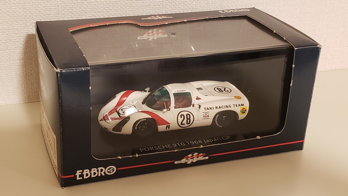 EBBRO RACING CAR COLLECTION 638 PORSCHE 910 Japan GP 1968 TAKI RACING TEAM 生沢 徹1:43 この出品の為に初開封保管品 ￥1スタート_画像2