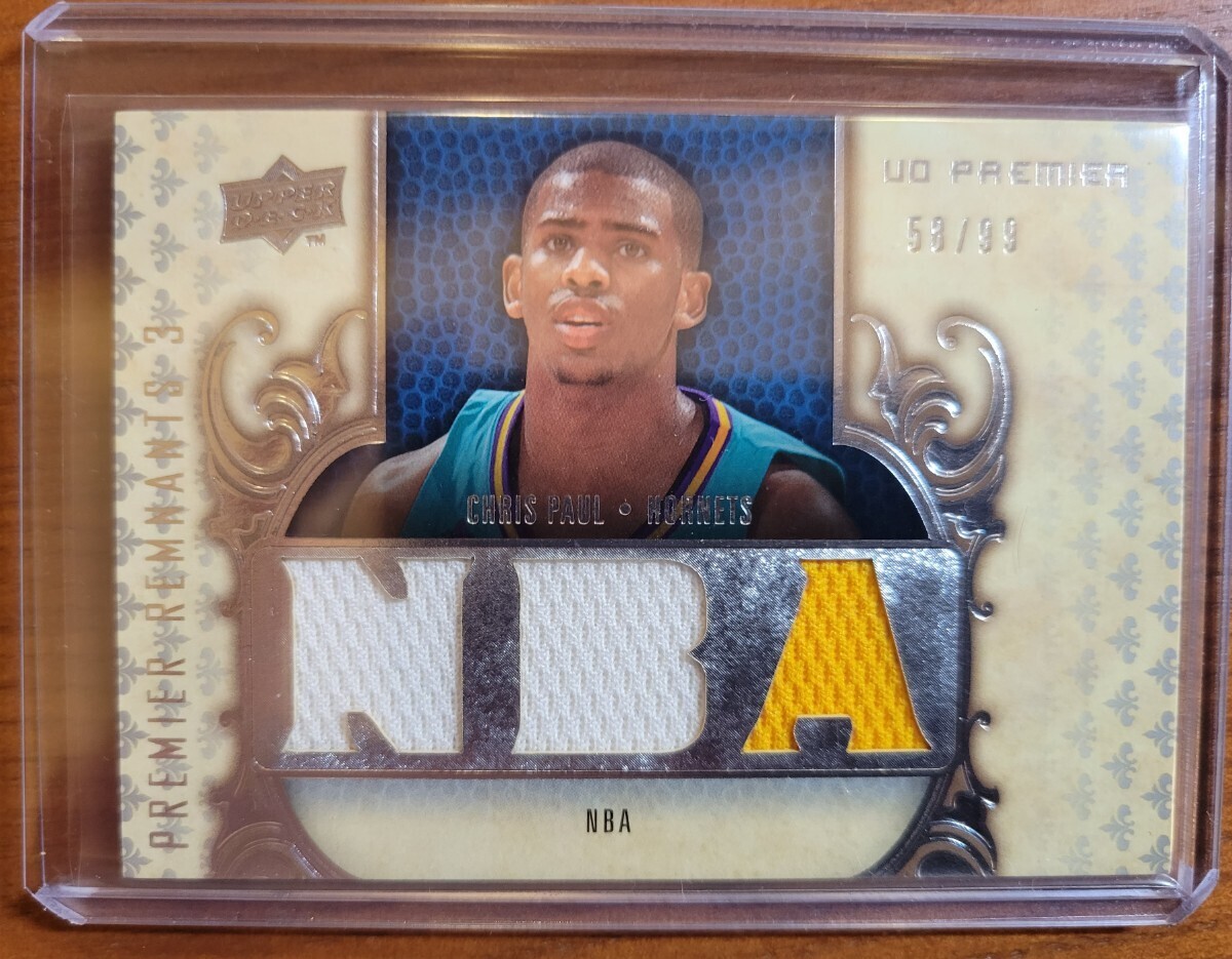 08-09 UD Premier Remnants 3 Chris Paul Jersey クリス ポール ジャージ 3片 99枚限定_画像1