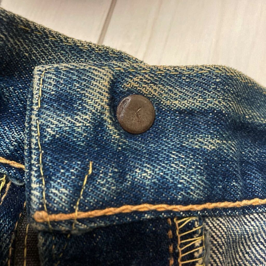 60's Levi's 505-551zxx wネーム 濃紺 鬼ヒゲ ハチノス 刻印K オリジナル xx 以降 BIG E 66前期後期 赤耳ハチマル前ヴィンテージビンテージ_画像3