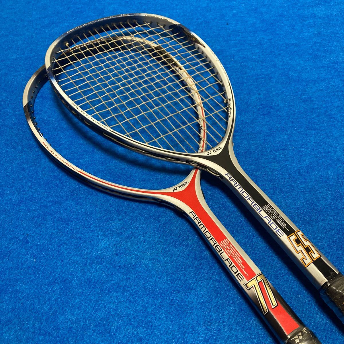 2本 AB77 AB55 YONEX ヨネックス MIZUNO ミズノ ARMORBLADEアーマーブレード 軟式テニスラケット ソフトテニスラケット 梱包済み同梱不可_画像1