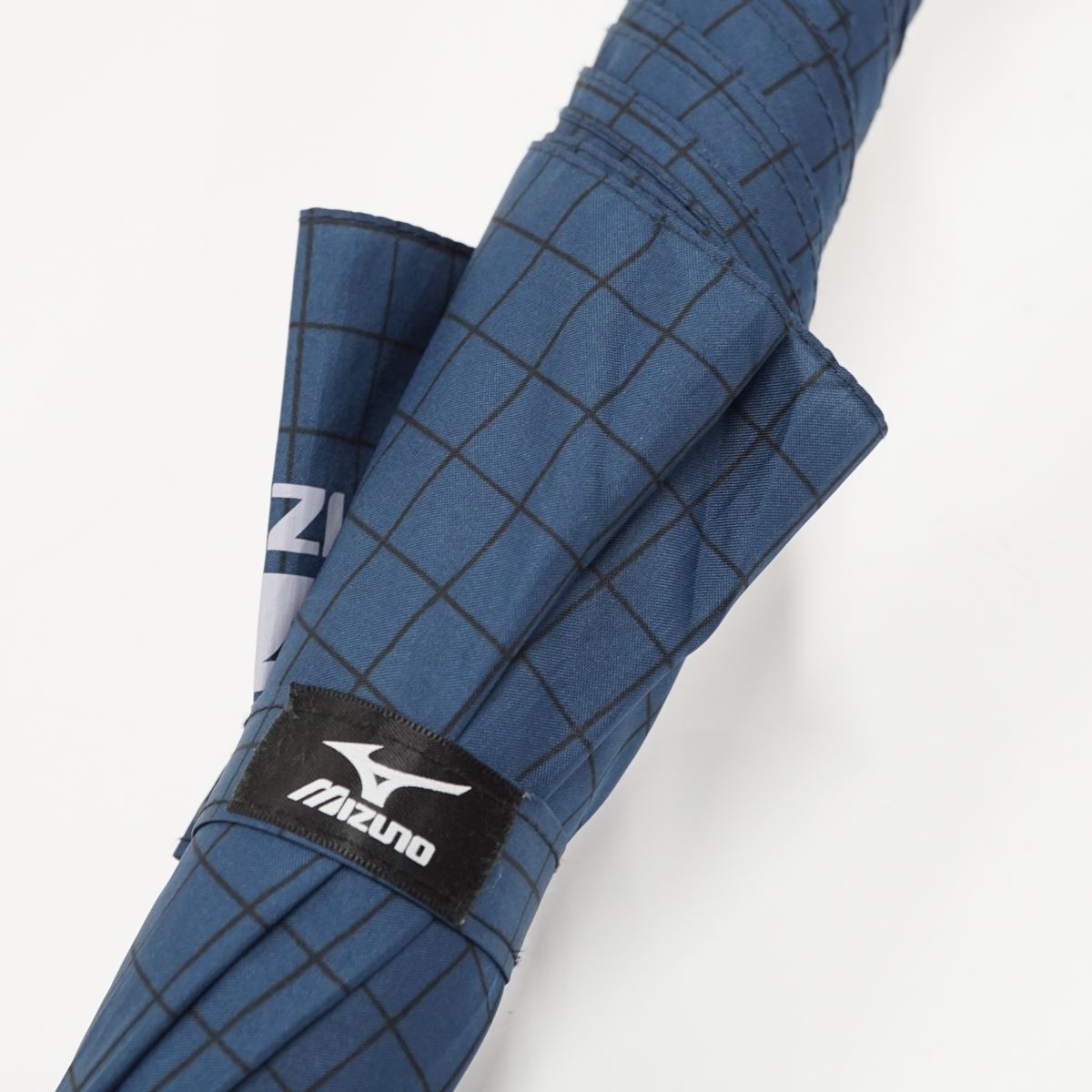  umbrella MIZUNO Mizuno USED beautiful goods .. pattern dark blue enduring manner gentleman umbrella glass fibre frame Jump super-large size 70cm KR A0329