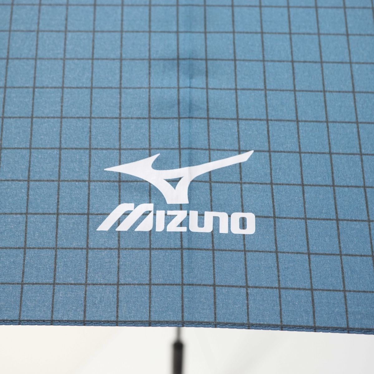 傘 MIZUNO ミズノ USED美品 格子柄 ダークブルー 耐風 紳士傘 グラスファイバーフレーム ジャンプ 超大判 70cm KR A0329_画像4