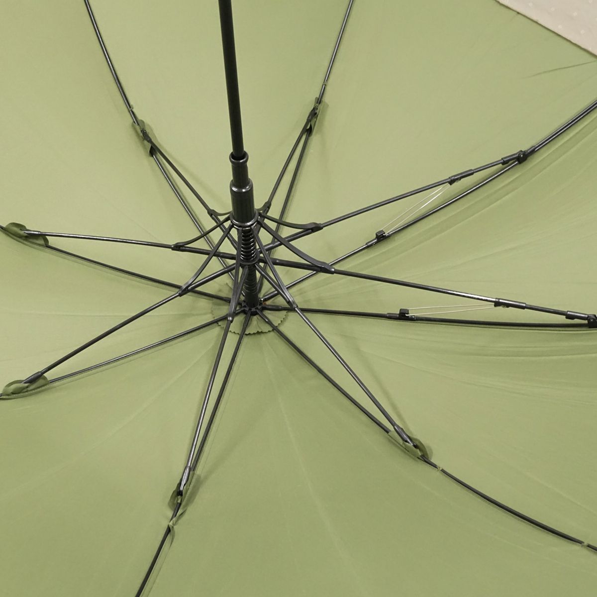 傘 bPr BEAMS ビームス USED品 バックパックを濡らさない傘 バンダナプリント グリーン カーキ ジャンプ 60cm KR A0389_画像7