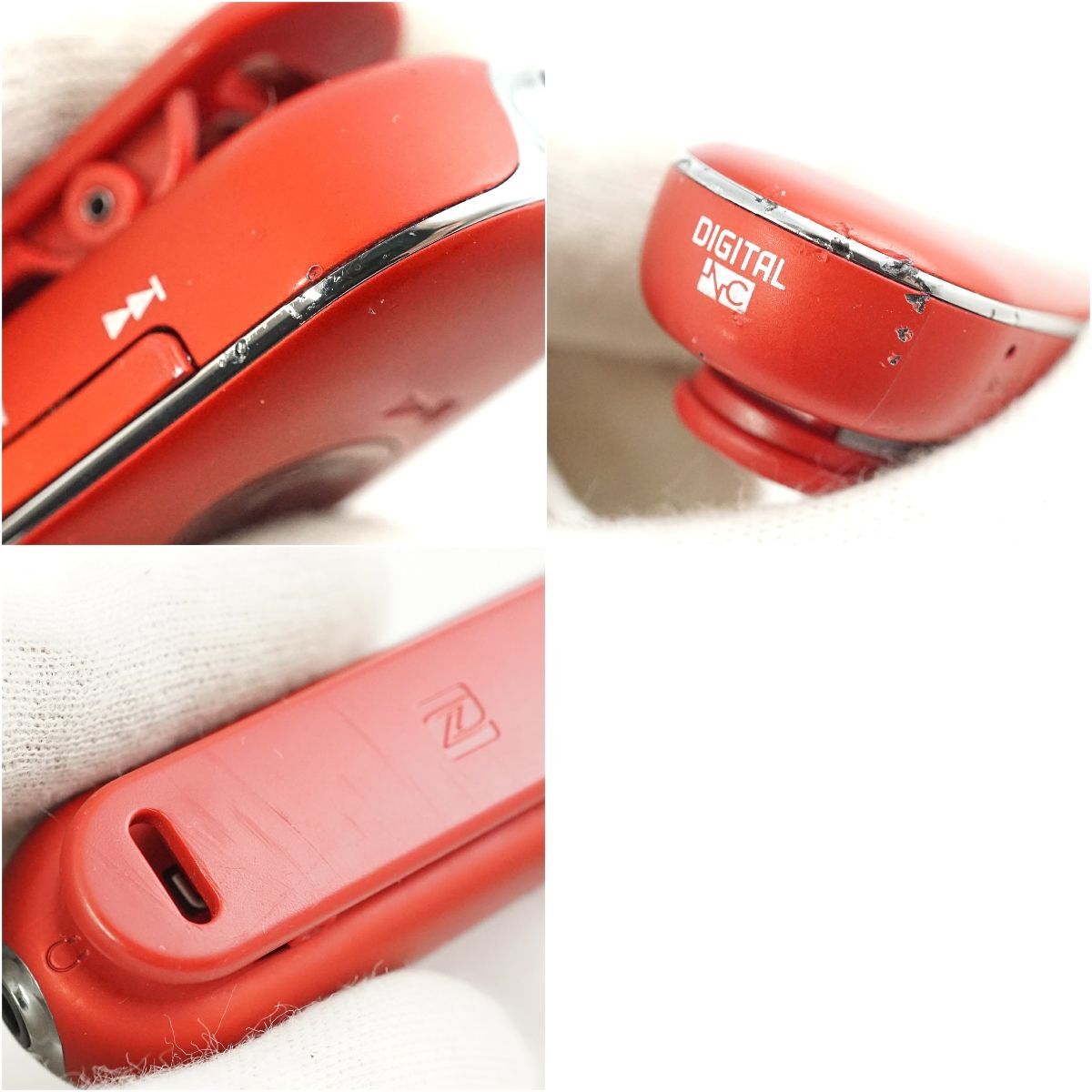 SONY MDR-EX31BN ノイズキャンセリングイヤホン USED品 本体のみ ワイヤレスイヤホン クリップ NFC マイク ソニー レッド 完動品 V0310_画像5