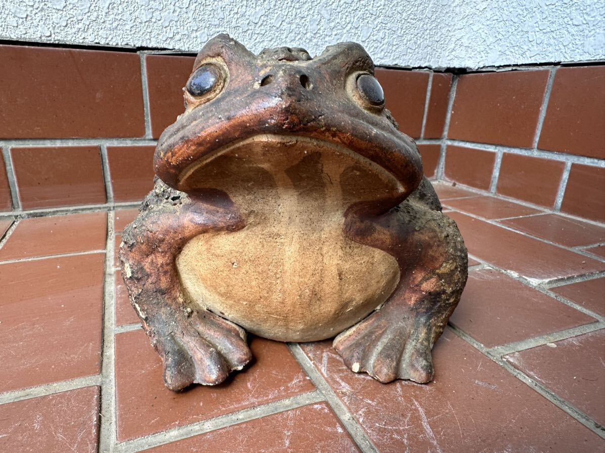 [A006] 信楽焼 蛙 置物 親子蛙 ガーデニング カエル かえる 日本庭園 庭_画像6