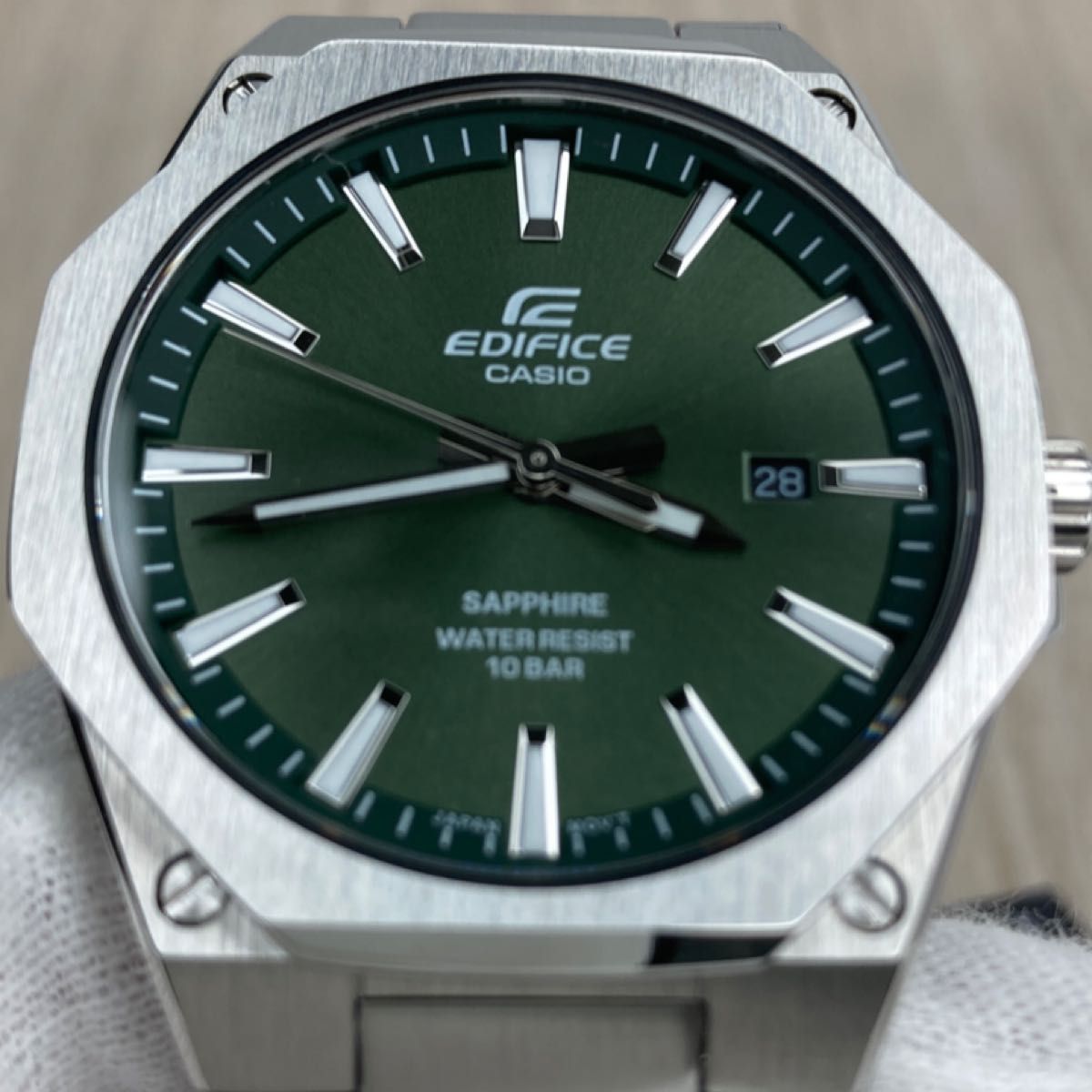 カシオ　エディフィス　メンズ腕時計　グリーン文字盤　薄型　電池式　EFR-S108DJ-3AJF