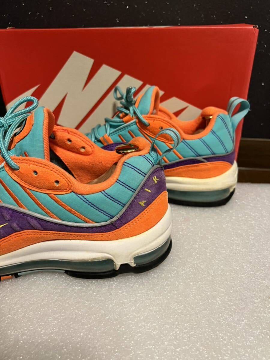 ★美品★ NIKE ナイキ AIR MAX 98 QS CONE/TOUR YELLOW エアマックス 26cm_画像3