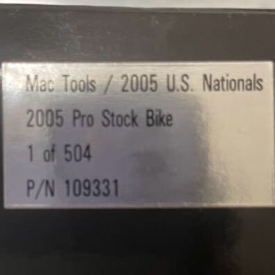 ACTION Mactools 2005 Pro stock BIKE 1/9 未開封 NHRA ドラッグの画像2