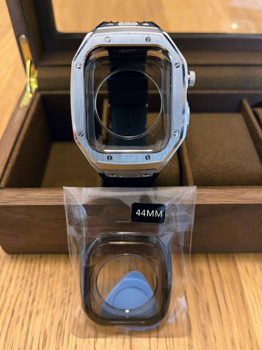 Applewatch 44mm 45mm カバー ケース バンド 一体型 アップルウォッチ シルバー メタル 検索 サブマリーナ デイトナ ゴールデンコンセプト_画像10