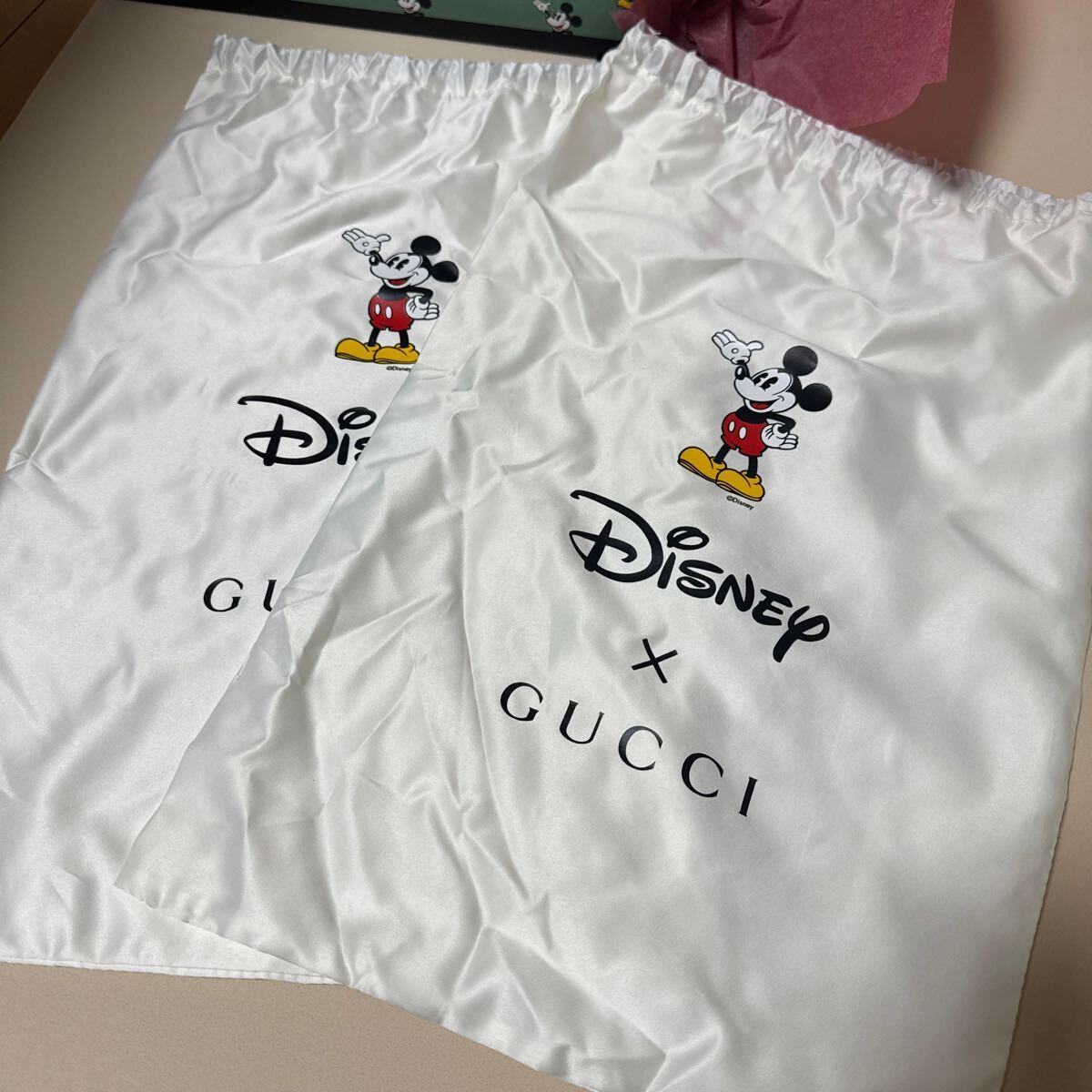 新品 GUCCI Disney コラボ スニーカー 7 1/2 26.5cm グッチ ディズニー ミッキー アイボリー_画像7