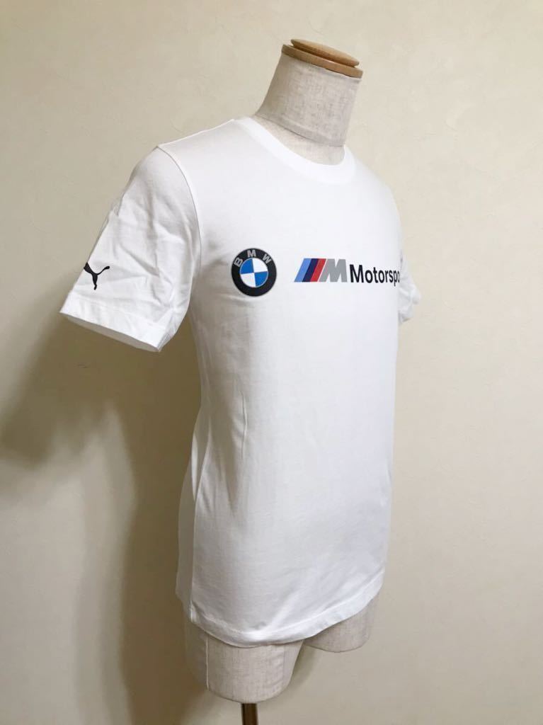 【新品】 PUMA BMW Motorsport プーマ ビーエムダブリュー コラボ クルーネック Tシャツ ホワイト トップス USサイズXS 半袖 白 578694_画像9