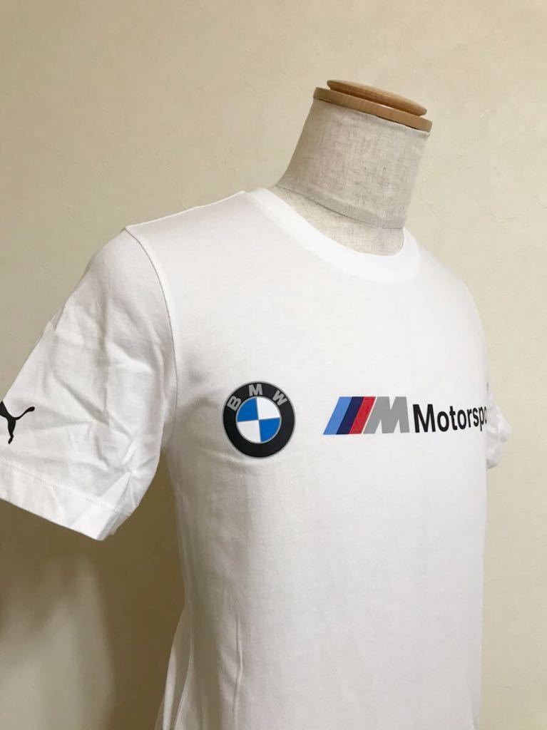 【新品】 PUMA BMW Motorsport プーマ ビーエムダブリュー コラボ クルーネック Tシャツ ホワイト トップス USサイズXS 半袖 白 578694_画像10