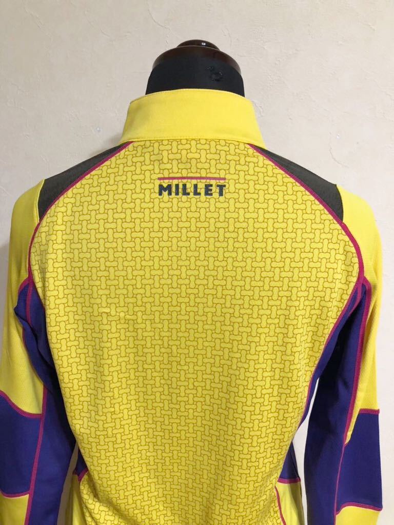 【未使用品】 MILLET ミレー アウトドア レディース ハーフジップ プルオーバー ドライウェア トップス 登山 サイズ90 (S) 長袖 イエロー_画像4