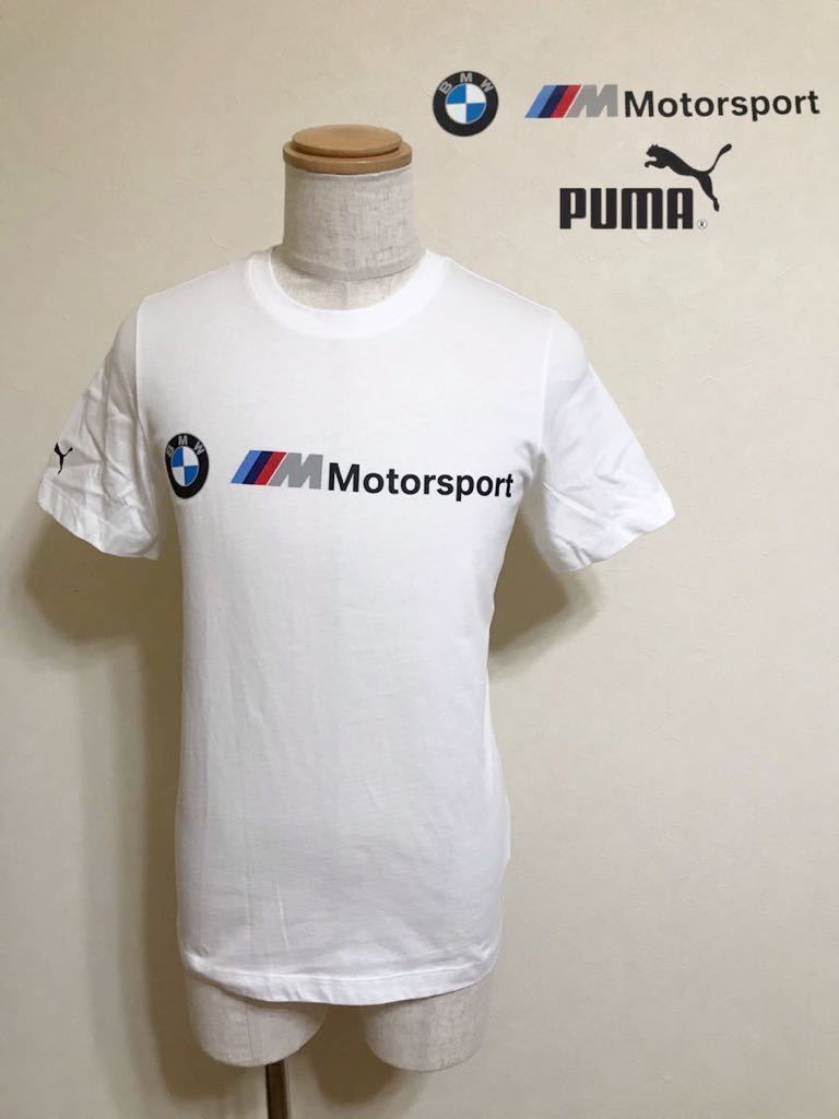 【新品】 PUMA BMW Motorsport プーマ ビーエムダブリュー コラボ クルーネック Tシャツ ホワイト トップス USサイズXS 半袖 白 578694_画像1