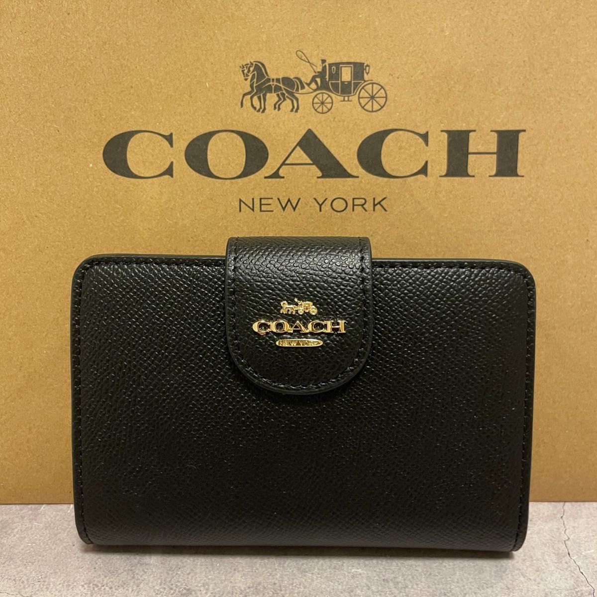 高評価なギフト COACHコーチ長財布 レディースのブラック色新品財布
