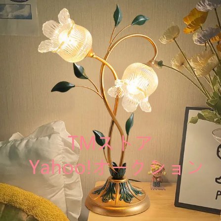 テーブル ランプ 花 LED フラワー 薔薇 ガラス 照明 ライト 卓上 スタンド サイド 間接 インテリア 装飾 寝室 ベッド リビング オブジェ_画像2