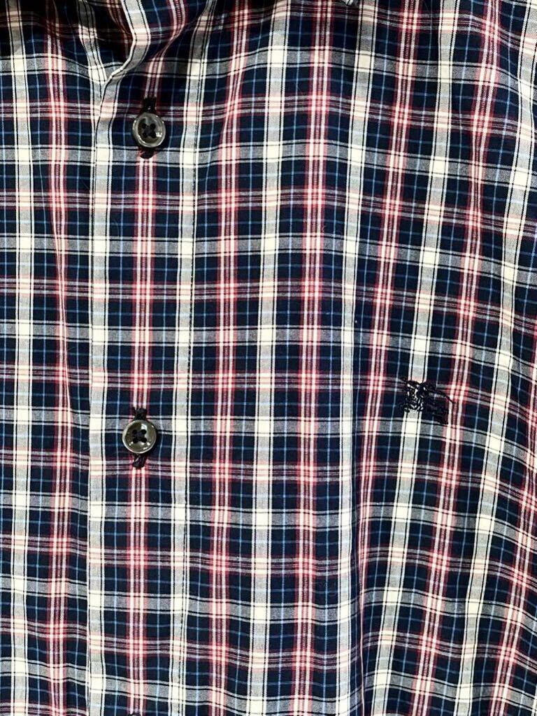  популярный! BURBERRY BLACK LABEL Burberry Black Label Logo вышивка рубашка с длинным рукавом проверка темно-синий серия 39 размер .. комплектация возможно 0 новый ×