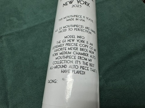 GS Mouthpiece アルトサックス用ラバーマウスピース NEW YORK 7番_画像9