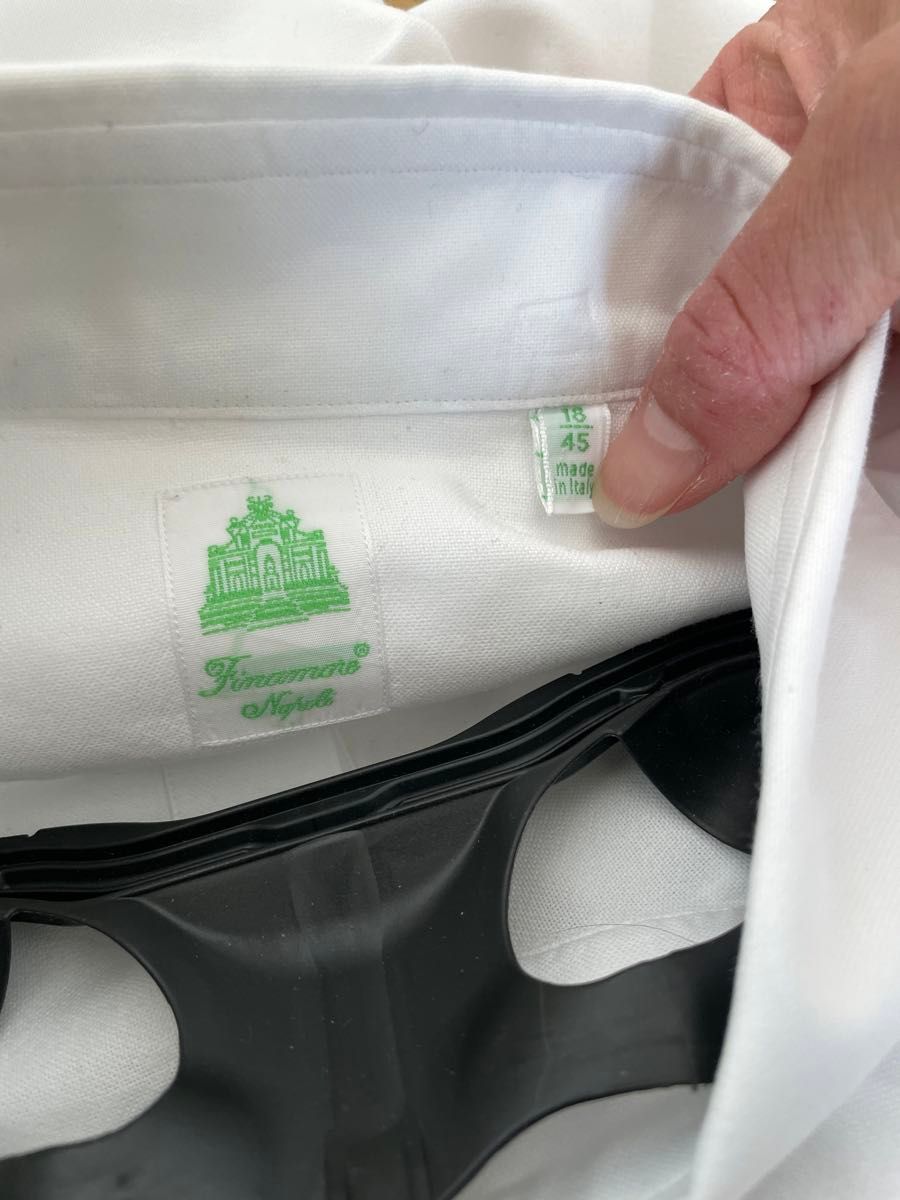 【美品】finamore napoli シャツ　フィナモレ　 ホワイト シャツ ワイシャツ 長袖 白 長袖シャツ