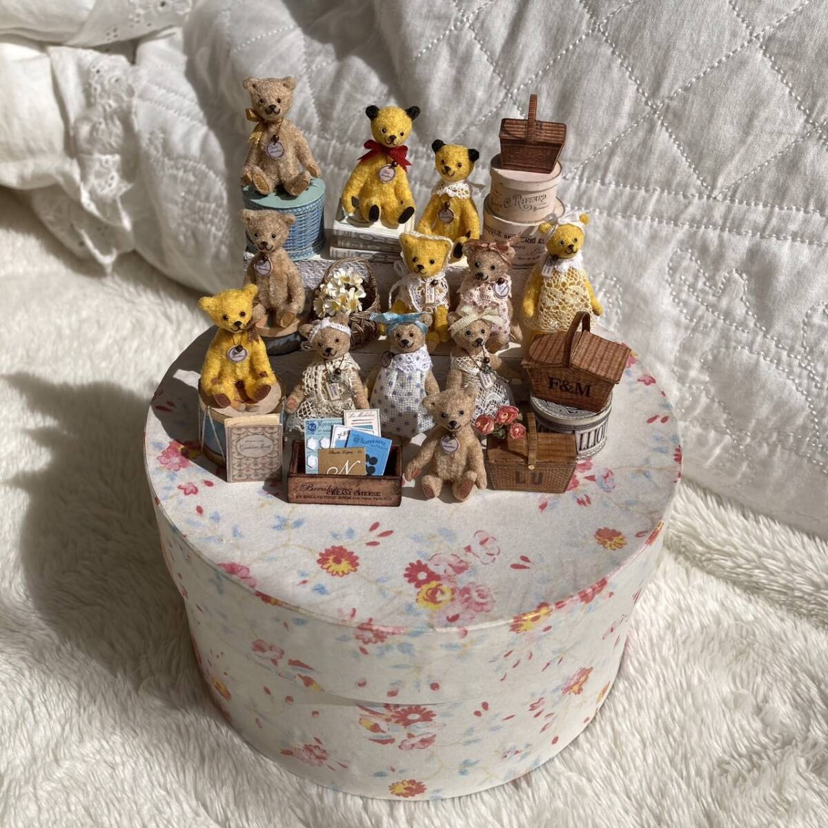 *handmade miniature teddy bear & display shop set*の画像8
