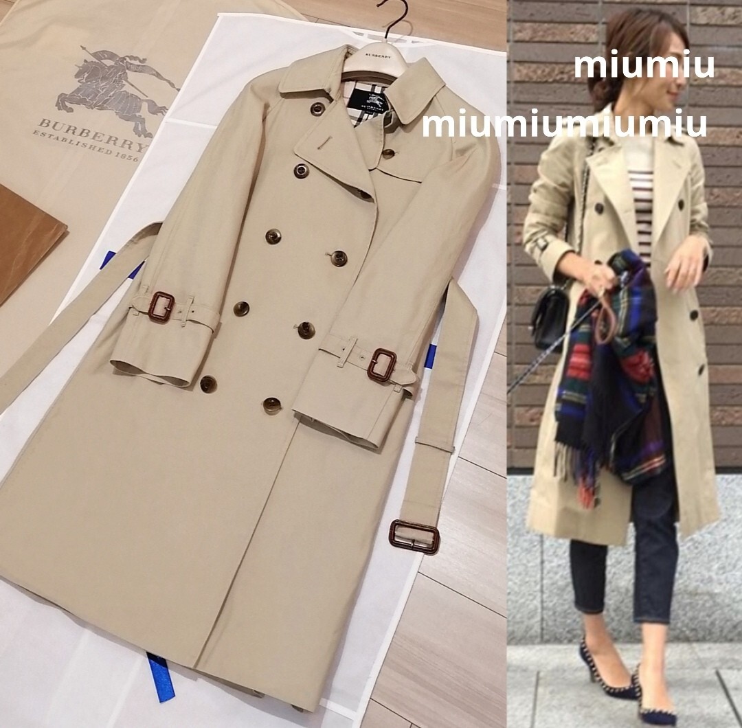  final price * genuine article fine quality * Burberry London BURBERRY LONDON trench coat beige spring coat belt long coat XS 140