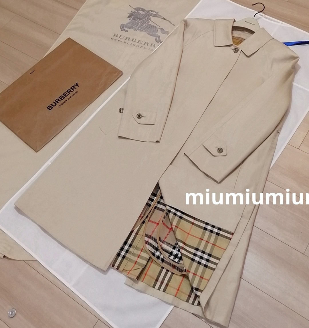 本物上質●　バーバリー BURBERRY Burberrys バーバリーズ ステンカラーコート ノバチェック トレンチコート バーバリーロンドン S M_画像3