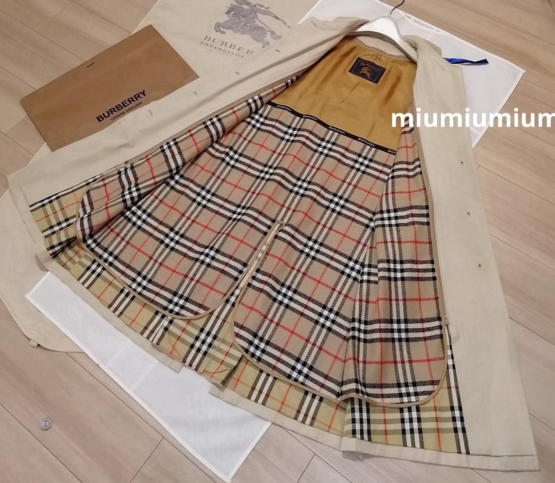 本物上質●　バーバリー BURBERRY Burberrys バーバリーズ ステンカラーコート ノバチェック トレンチコート バーバリーロンドン S M_画像4