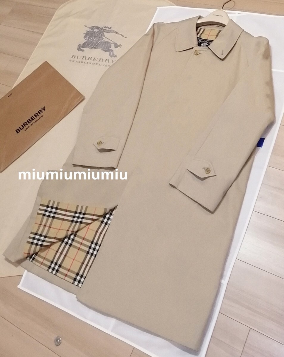 本物上質● Burberrys バーバリー バーバリーロンドン BURBERRY LONDON ステンカラーコート ノバチェック ベージュ トレンチコート L XLの画像3