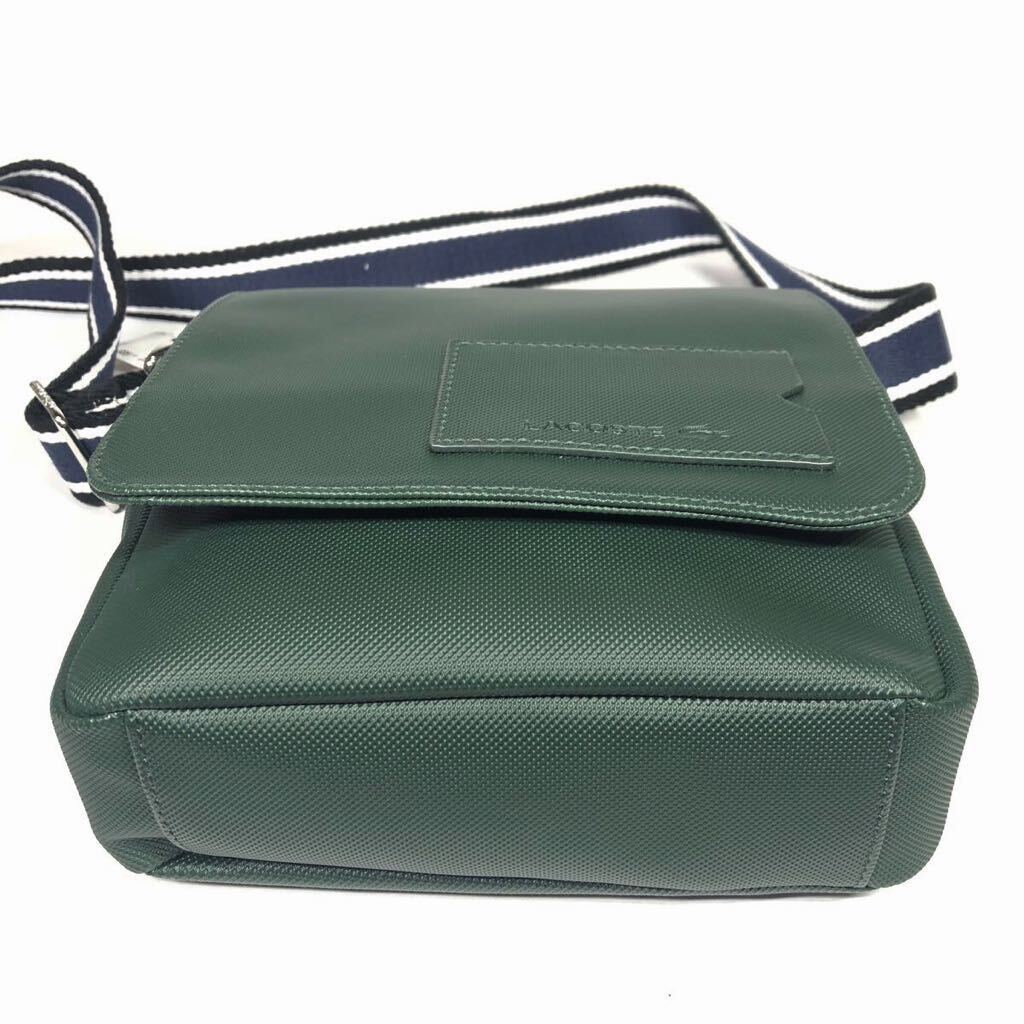 未使用品【ラコステ】本物 LACOSTE ショルダーバッグ ロゴモチーフ 斜め掛け ポシェット グリーン色系 メンズ レディース_画像4