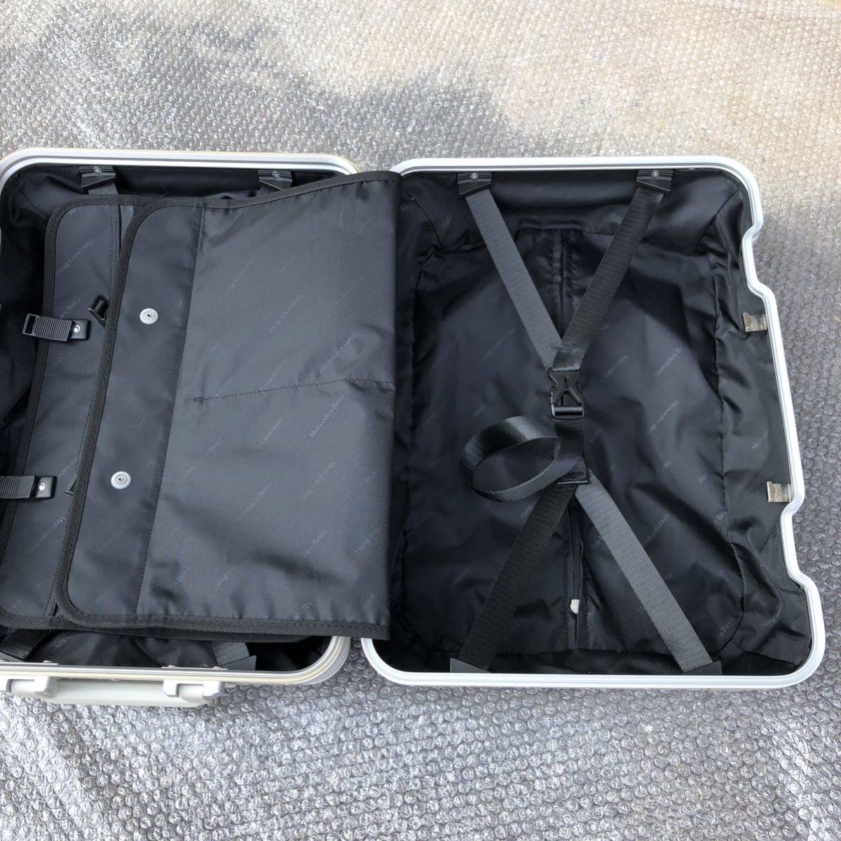 未使用品【ベンツ】本物 Mercedes-Benz スーツケース TSAロック 4輪 アルミスーツ 32L キャリーケース トラベルバッグ 旅行かばん メンズの画像10